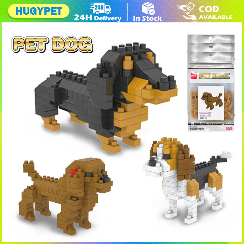 Little Dog Cute Pet Small Building Block Model Series Ornaments ...