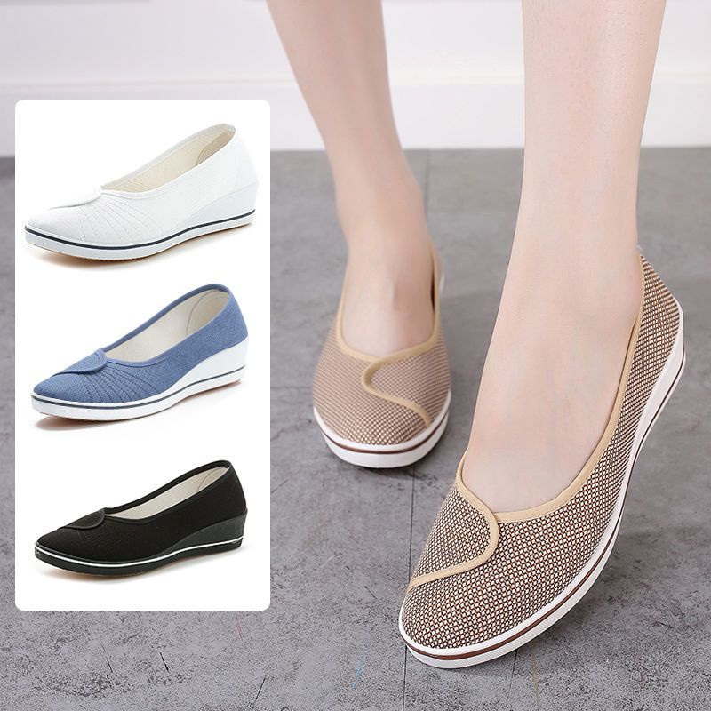 Flat White Women's Shoes with Wedge Heels for Beauty and Comfort ...