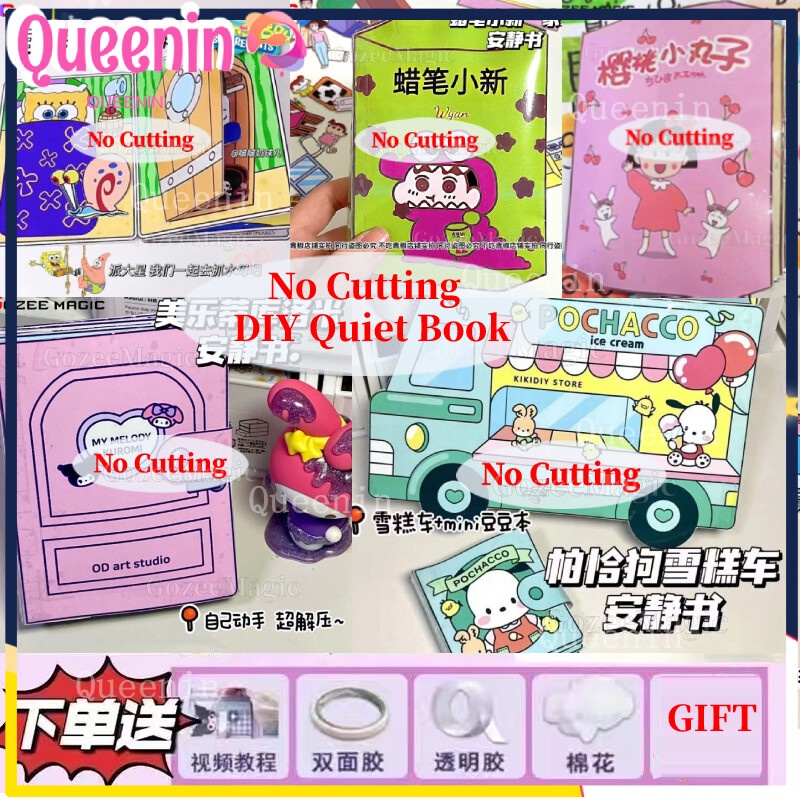 No Cutting Sanrio Quiet Book Diy Toy Melody Kuromi Pochacco Cinnamoroll
