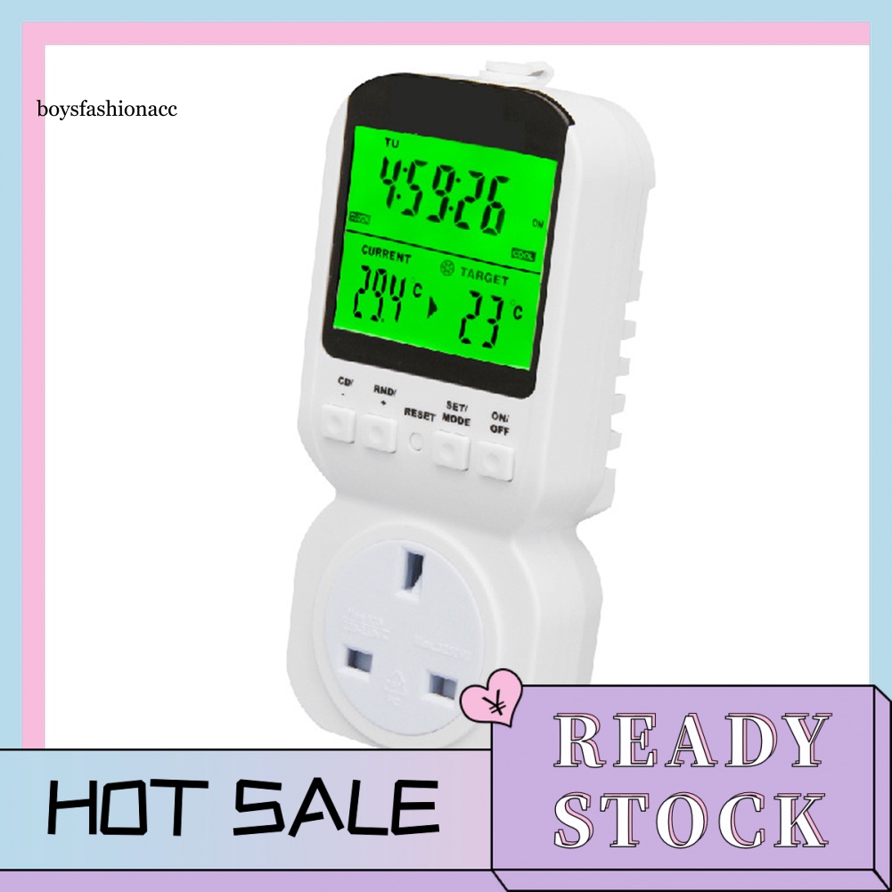 BF LCD Display Temperature Sensor Plug Timer Smart Timing Power Outlet
