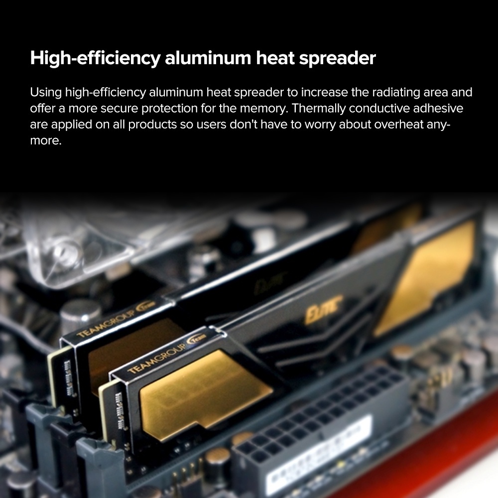 Team Elite Plus 8gb 1x8 3200Mhz Ddr4 ram| Black Gold and Black Red| 288 ...