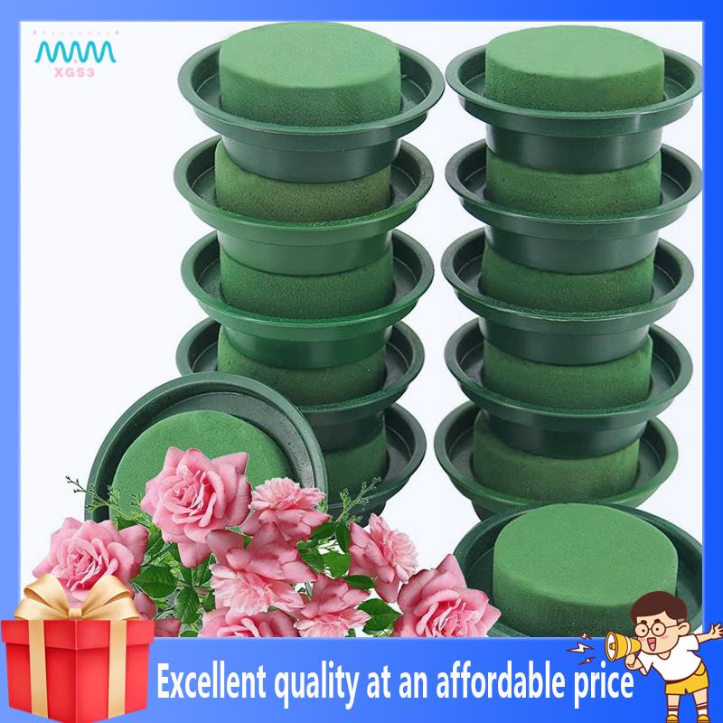 【hzscqdzyxgs3】 DIY Flower Arrangement Kit,Round Floral Foam Bowl with Green Round Wet Foam for