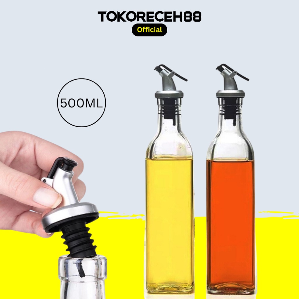 Cooking Oil Bottle 500ml Clear Glass Cooking Oil Container Soy Sauce