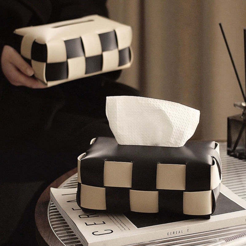 Retro Black White Checkerboard Tissue Box Living Room Light Luxury ...