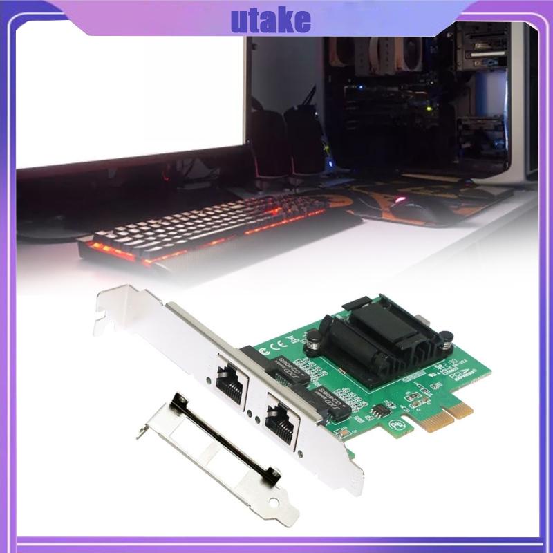 Utake 2-Port PCIE Card NetworkCard RJ45 Game NetworkCard Wired PCIEX4 ...