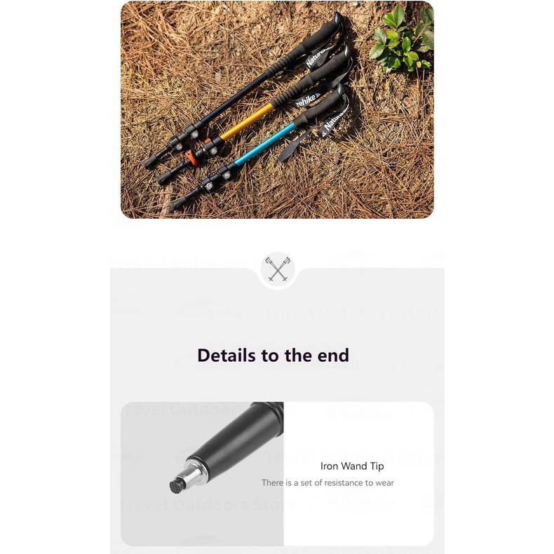 Naturehike ST01 v2 Hiking Telescopic Aluminum Trekking Pole Ultralight ...