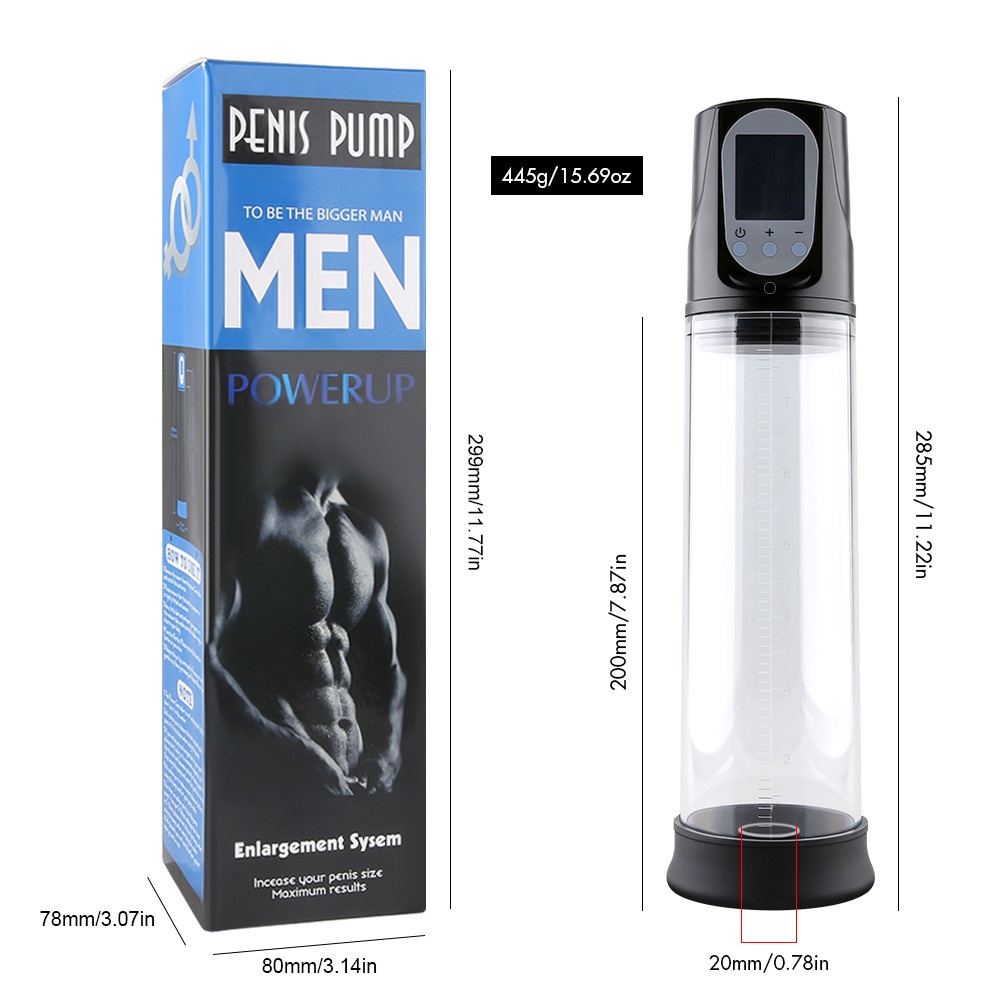 Electric Penis Pump Vacuum Aid LCD Impotence Helper Erection Automatic