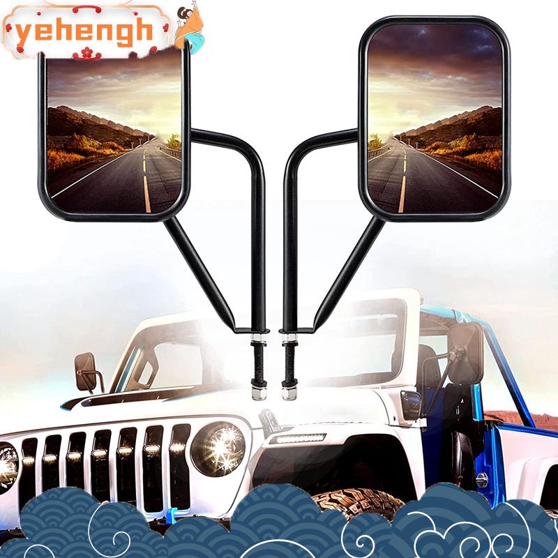 Jeep Wrangler Door-Off Mirrors For JK, JKU, JL (1987–2019) – Manual Fold, Bolt-On, Black
