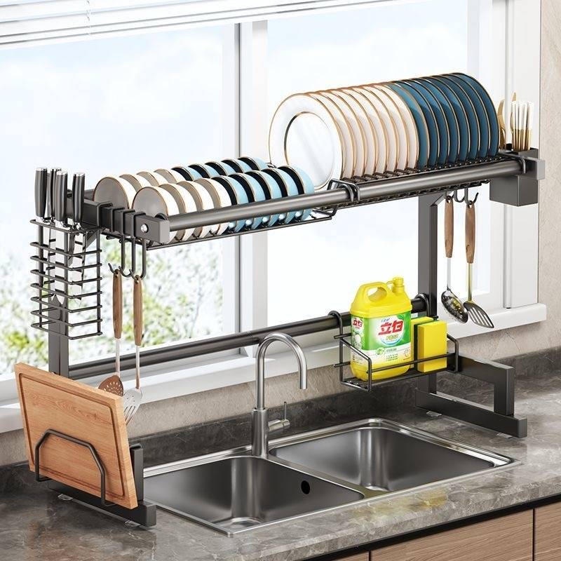 Kitchen sink drain rack dish rack anti-oxidation metal rack multi ...