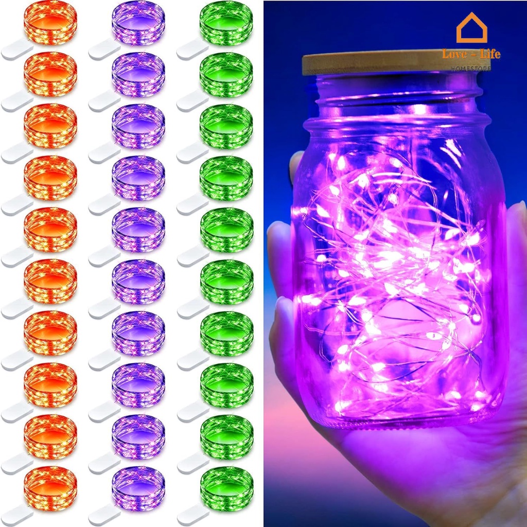 1/2/3M U Shape Copper Wire LED String Lights/ Button Battery Operated ...