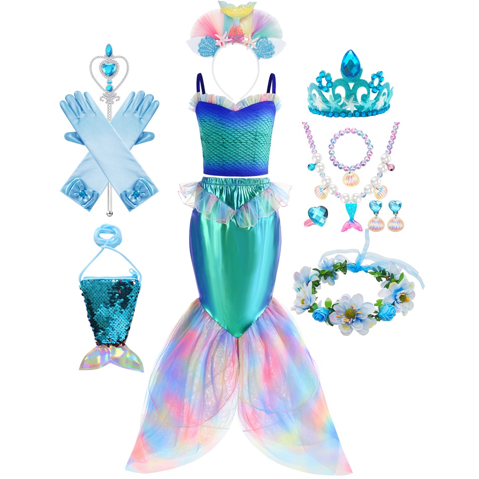 thumbnail image 2 of DISNEY LITTLE MERMAID Ariel Costume, Birthday Party Mermaid Dress £18 2 of 10