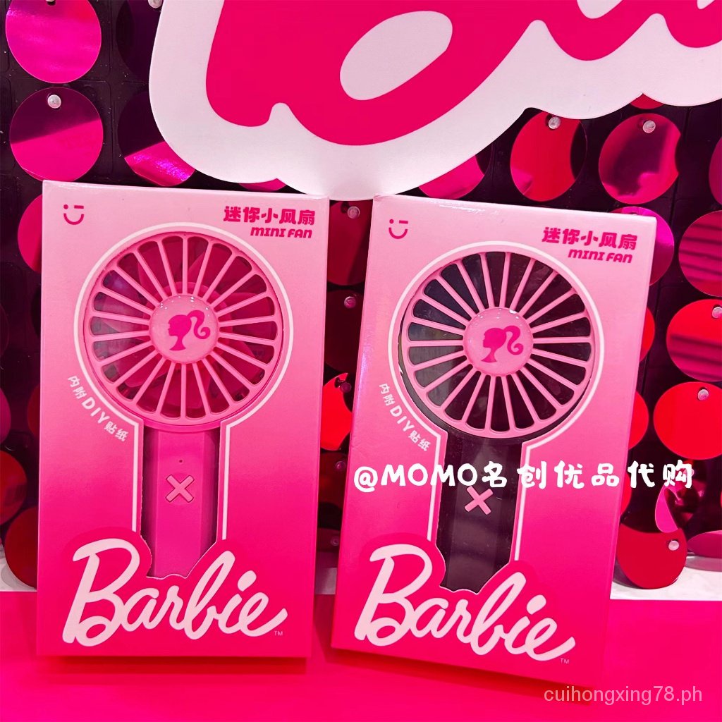 Miniso MINISO Premium Barbie Series Mini Fan Pink Cute Girl Outdoor