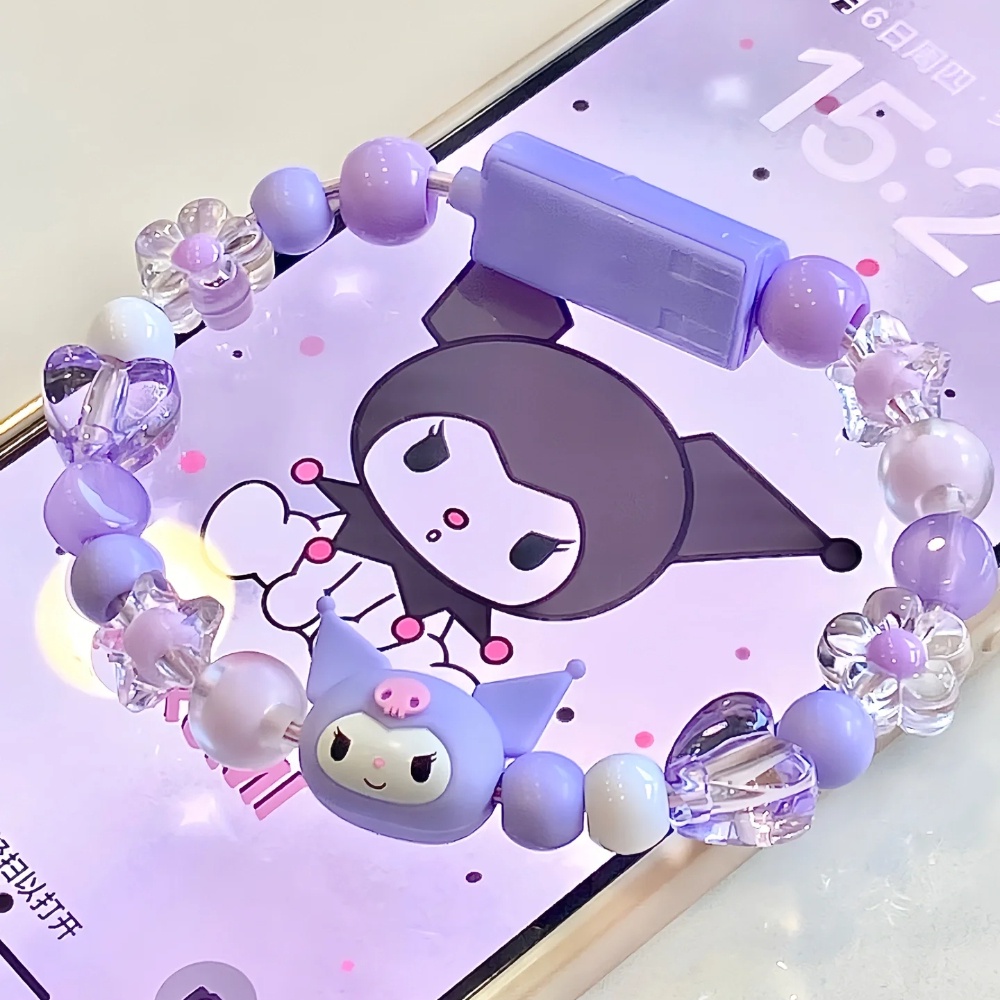 Sanrio Charging Cable Bracelet Couple Bead Chain Kuromi Pochacco TypeC