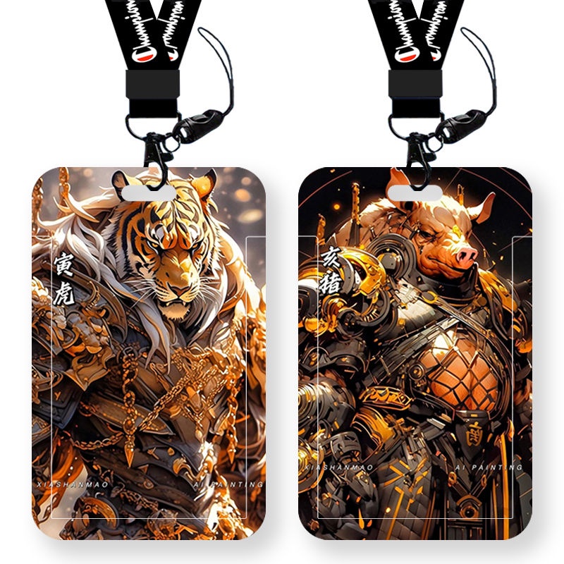 The twelve chinese zodiac signs mecha ins version bank card metro id