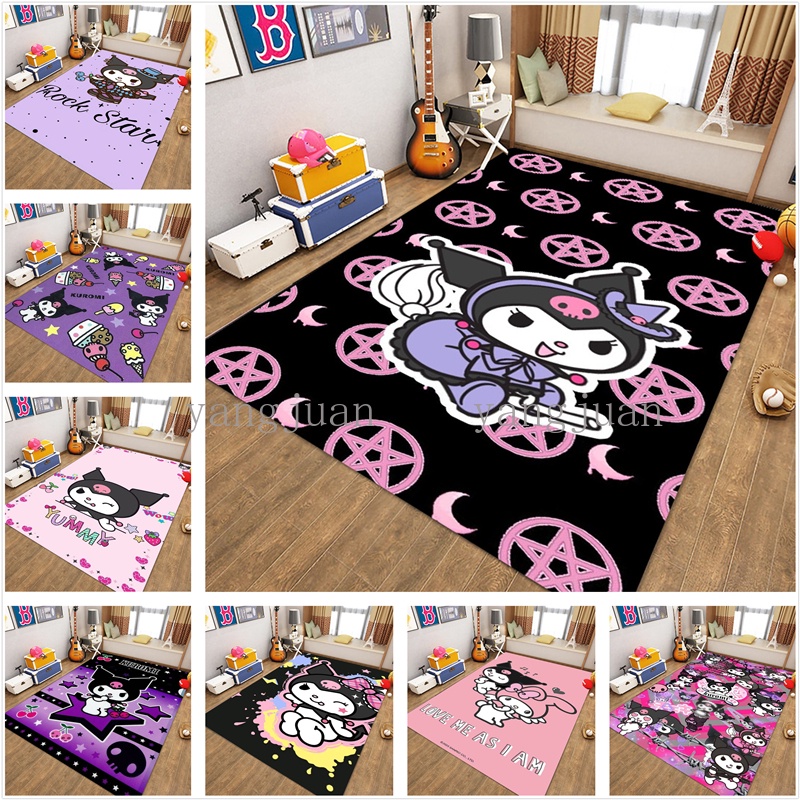 Anime Kuromi Carpet Bedroom Bedside Sofa Floor Mat Bathroom Door Mat ...