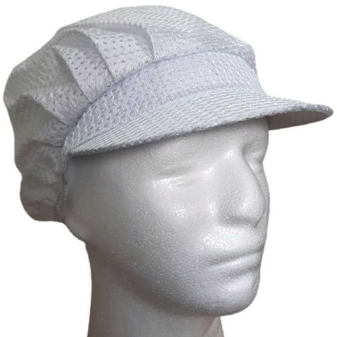 CLARK White w/ Visor Garterized Washable Production Utility