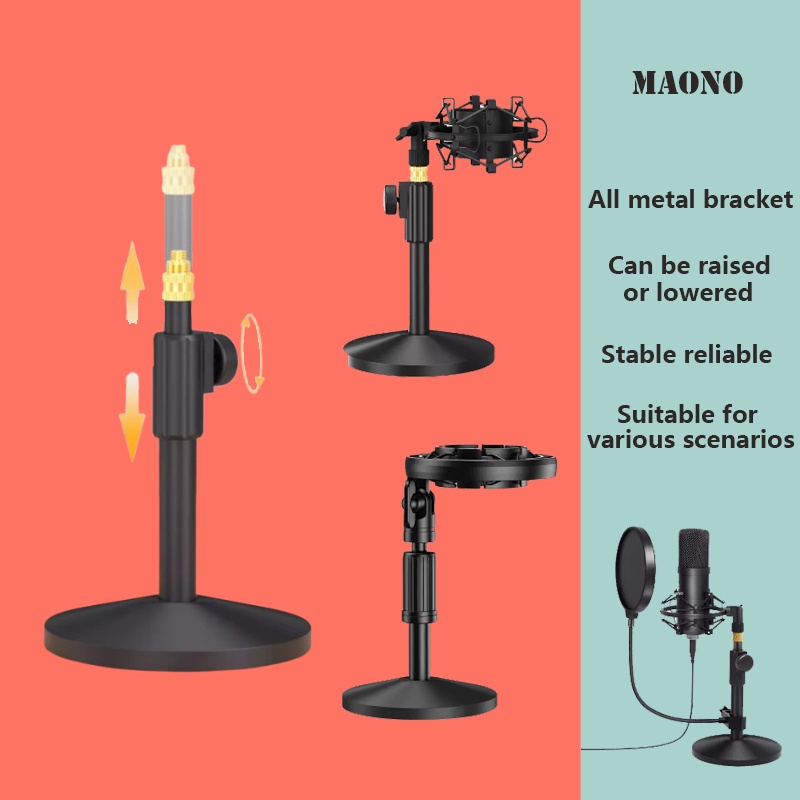 MAONO Metal Microphone Stand Desktop Anchor Live broadcast Microphone ...