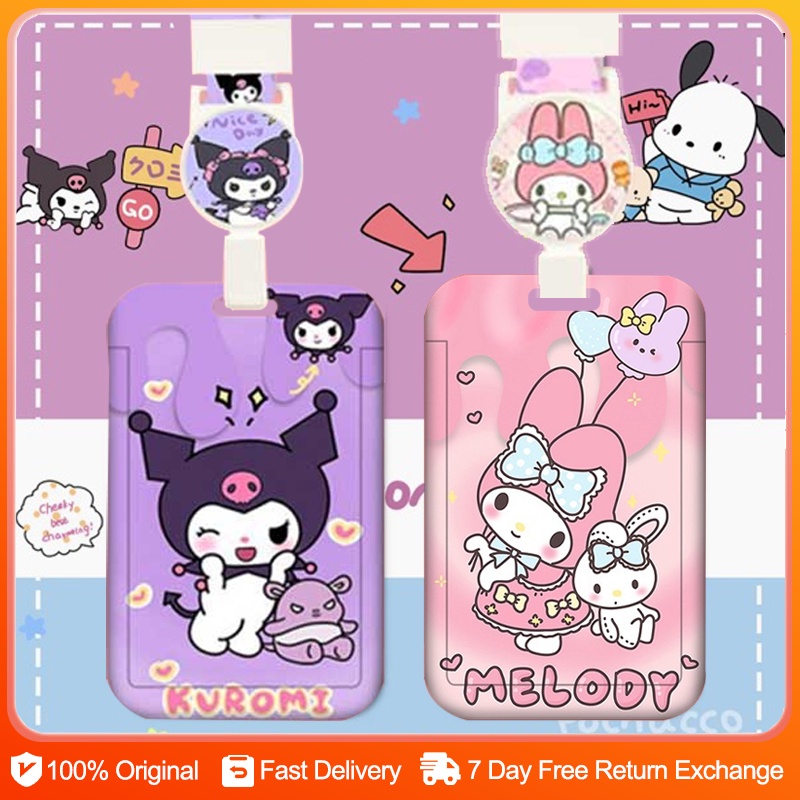 Sanrio ID Holder Melody Kuromi Cinnamoroll Hard Card ID Holder With
