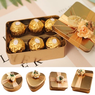 5pcs Wedding Tinplate Candy Box Heart Shaped Gift Boxes with Lid Empty Tin  Box Container 