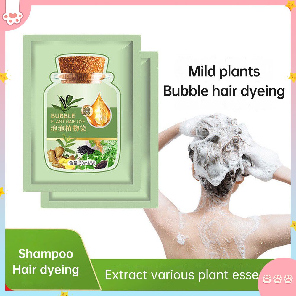 COD Huang Yi Natural Bubble Plant Hair Dye Hair Dye Cream Pure Plant