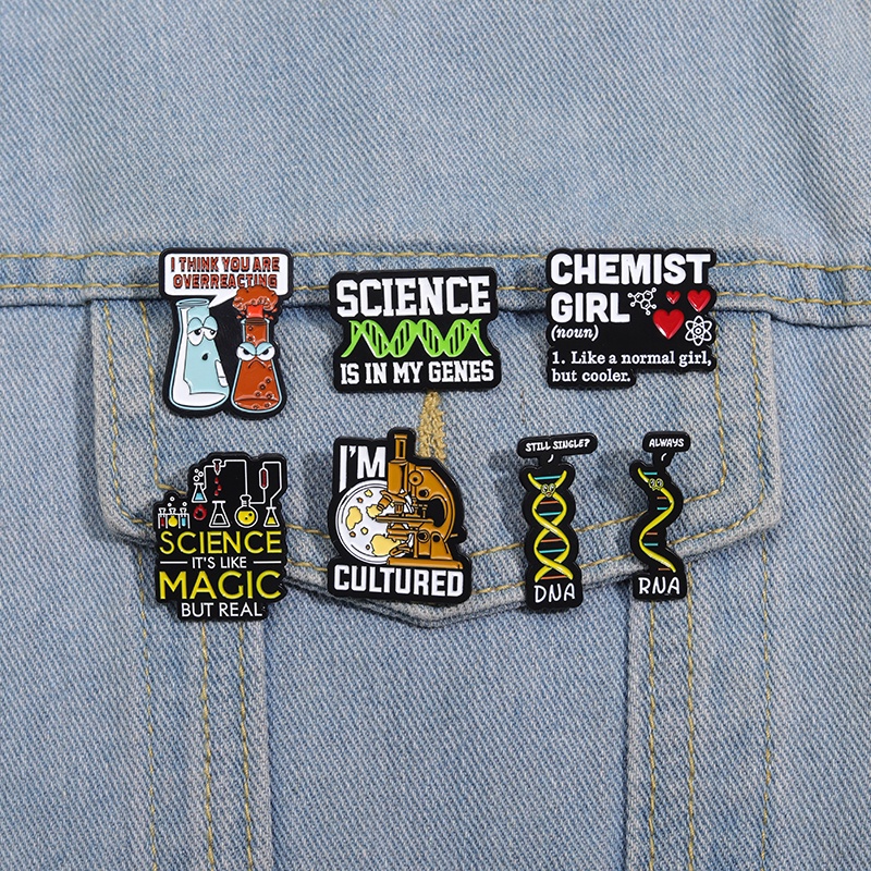 Science Brooch Chemistry Periodic Table Test Tube DNA Microscope Math ...