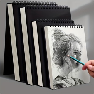 4 Packs Sketchbook A5, Spiral Bound Sketch Notebook, 100 Pages Blank Page  Sketch Book, Kraft Cover Drawing Artist Sketch Pad For Drawing, Writing, Ske