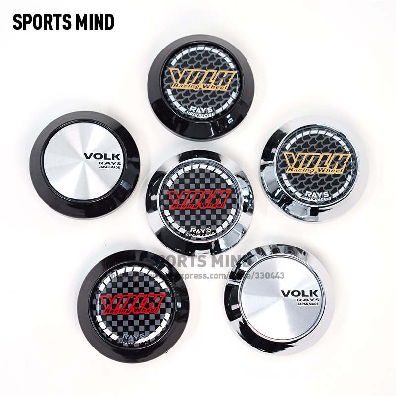 Style Cars 4PCS/Lot 64MM VOLK RACING WHEEL Hub Caps Emblem Logo CE28
