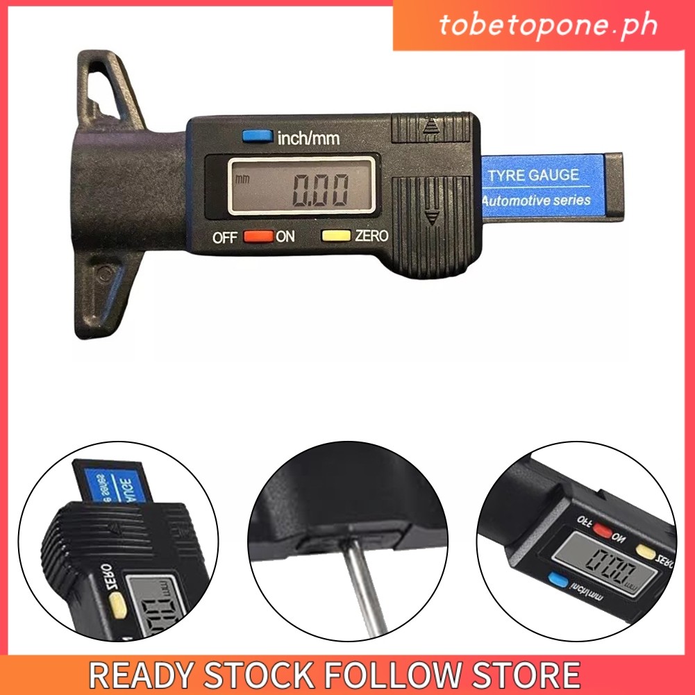 TBTOPONE ️1X Digital Tyre Depth Gauge Tread Check LCD Mini Tool For ...