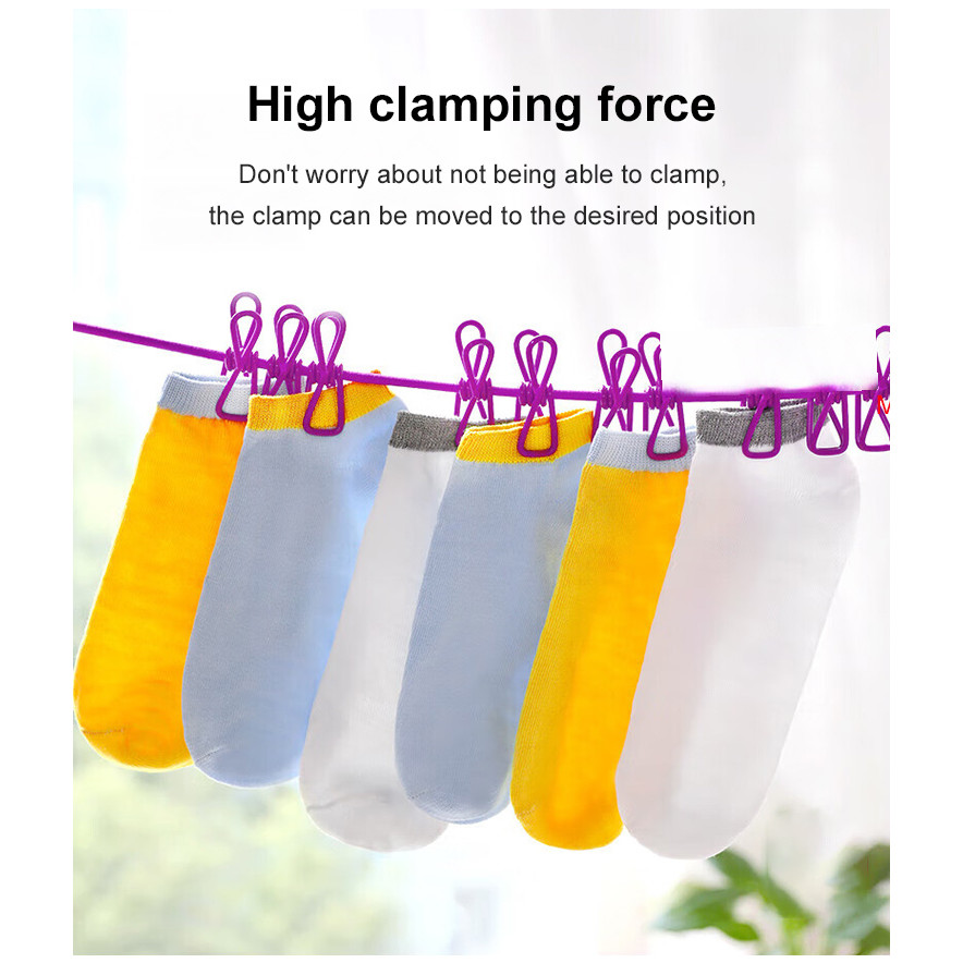 Retractable clothesline with clips | Shopee Philippines