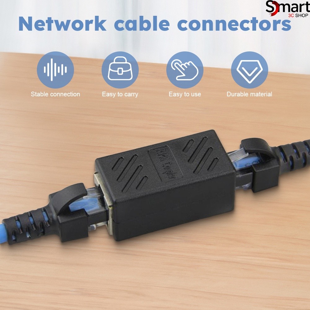 1pc RJ45 Ethernet Cable Connector Adapter Plug And Play High Speed Home ...