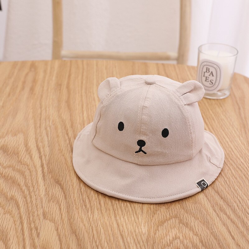 Cute Bear Baby Bucket Hat Spring Summer Outdoor Sun Hats for Boy
