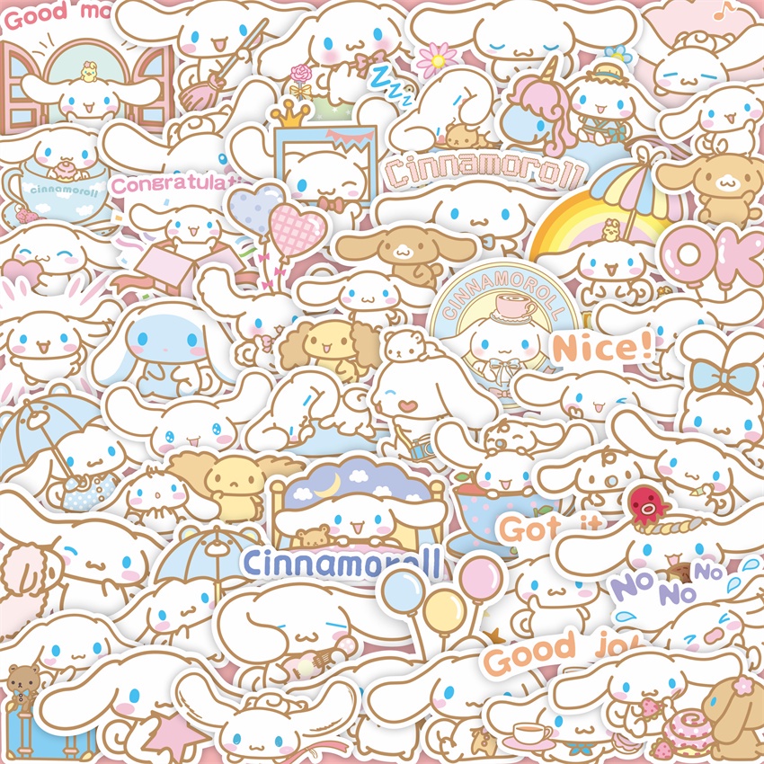 64Pcs/Set Cinnamoroll Series 01 Stickers DIY Fashion Funny Decals ...