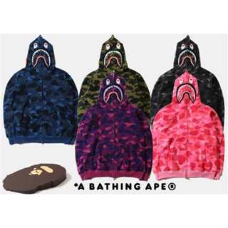 BAPE Shark Cotton Hoodie Street Fashion Camouflage Double Hooded  Jacket,Aape Pink