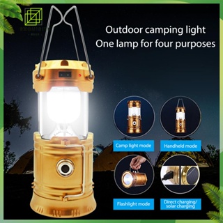 Solar LED Portable Lantern Tent Lamp Telescopic Torch Waterproof Camping  Light Waterproof Emergency Flashlight Working Lighting