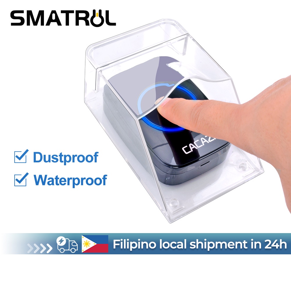 SMATRUL Waterproof Cover Outdoor Transparent For Wireless Doorbell Door  Bell Ring Chime Button