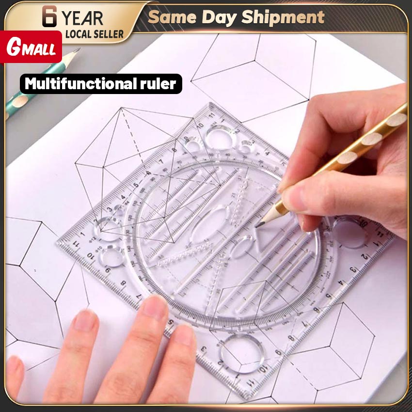 【Fast Delivery】 Square Rotary Multi-function Geometric Drawing Template ...