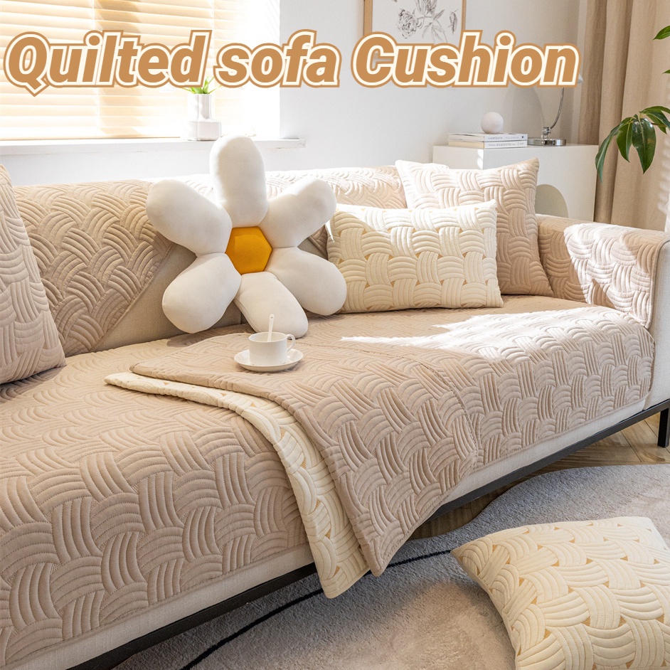 【COD】Brushed Fabric Sofa Cushion Solid Color Comfortable Anti Slip Sofa