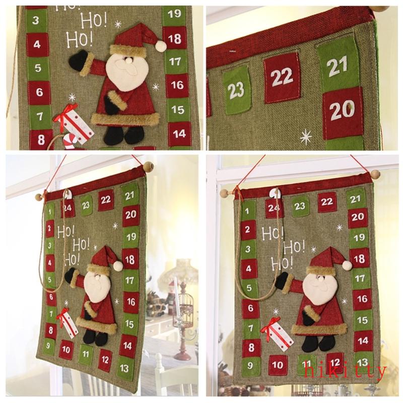 HIK Christmas Advent Countdown Calendar 2024 Wall Door Hanging