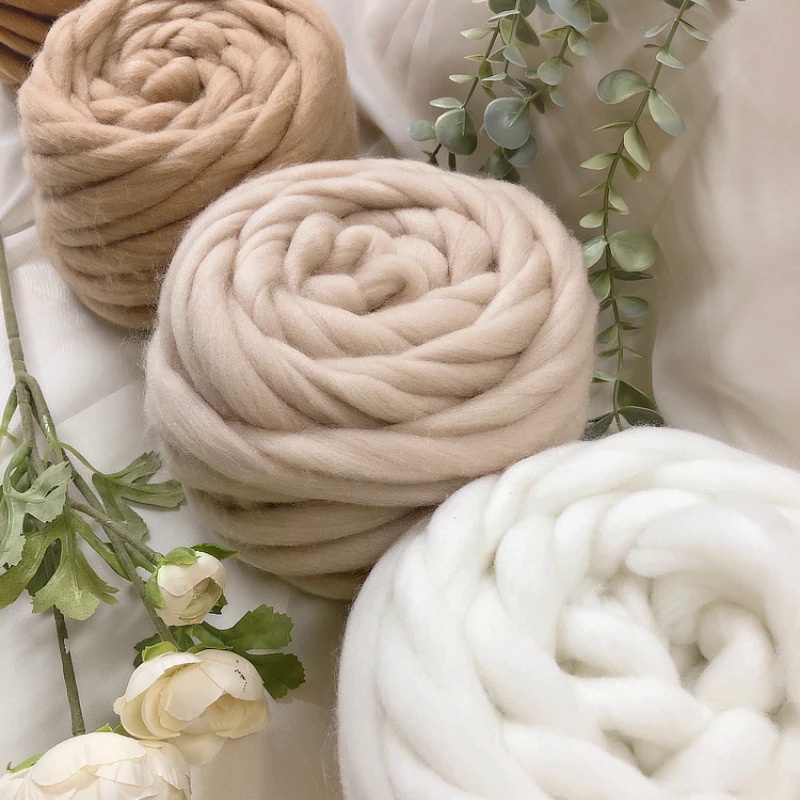 100g Knitting Yarn Giant Chunky Icelandic Roving Wool Super Soft Arm ...
