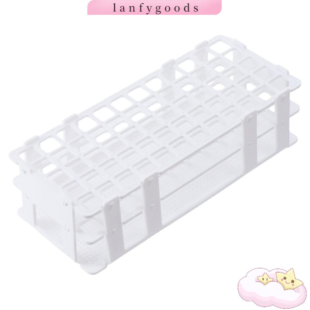 LANFY 2 Pack Plastic Test Tube Rack, 60 Holes 16mm 60 Holes Lab Test Tube Rack, Spacesaving