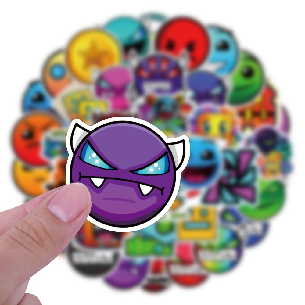 Y&P| Geometry Dash Stickers Set Video Games Graffiti Waterproof Decals ...
