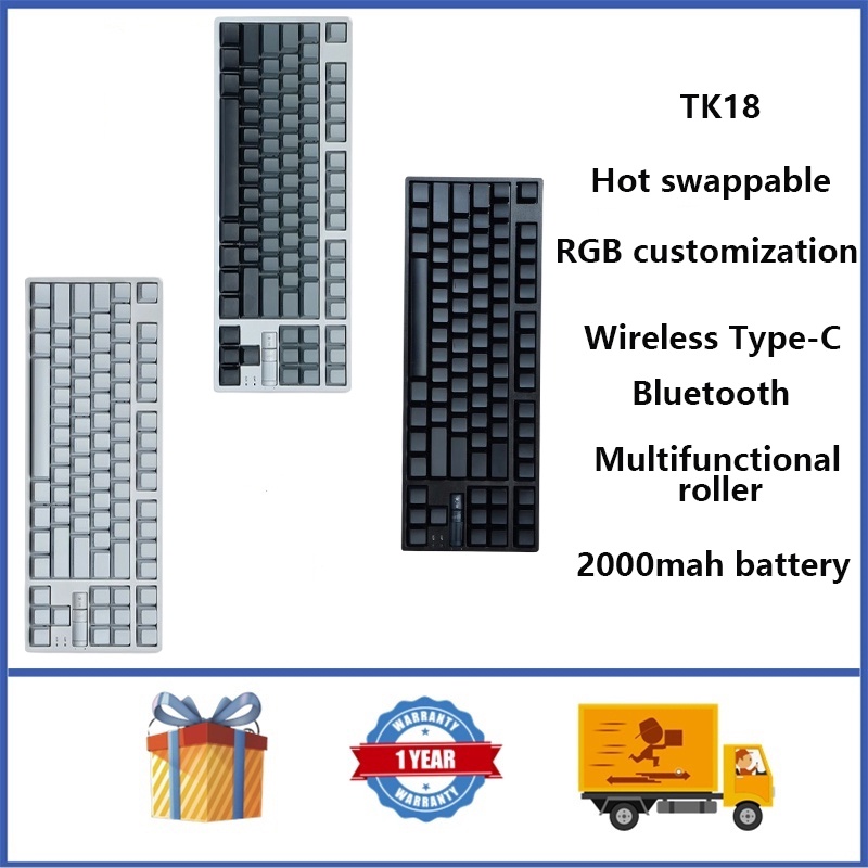 RECCAZR TK18 75% Side Engraved Wireless Mechanical Keyboard Hot ...