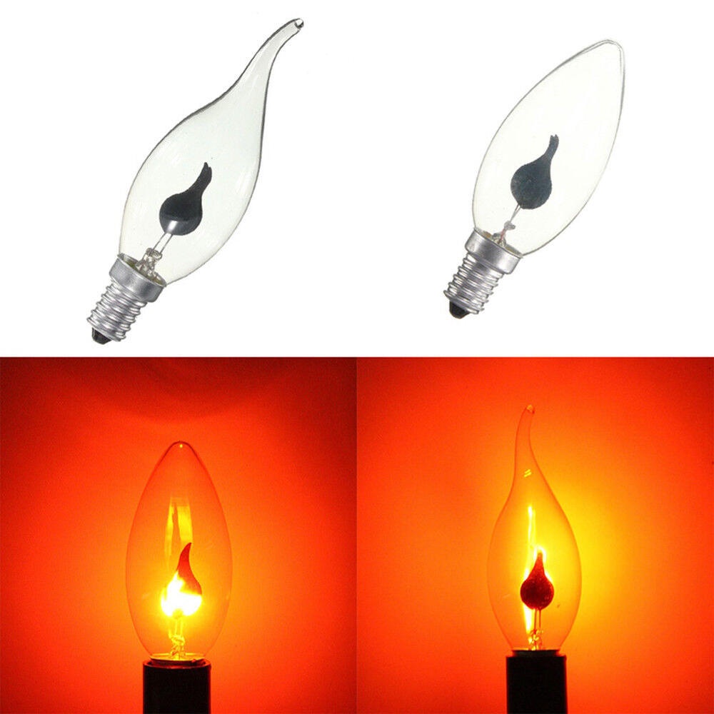 3W FLICKER FLAME Candle Light Bulb Fire CANDLE Lamps E14 Lights ...