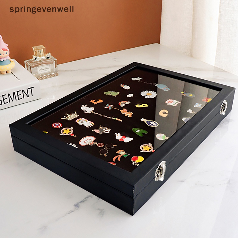 [springevenwell] Bar Badge Storage Box Transparent Dust-proof Chest Pin ...