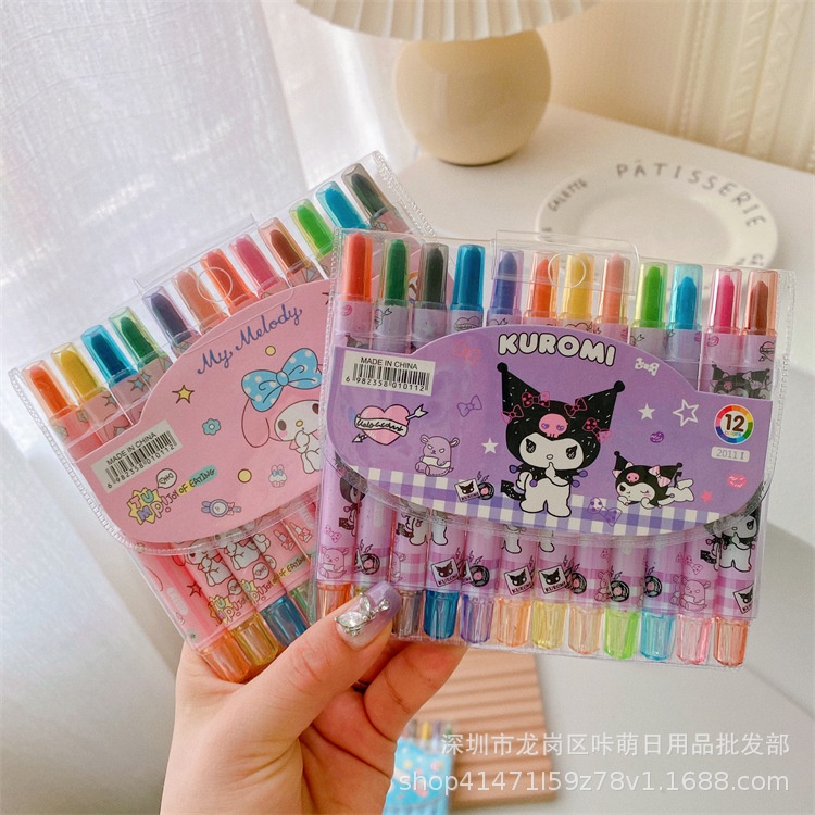 12pcs/box Cute cartoon Kuromi Cinnamoroll melody Pochacco Pom Pom Purin ...