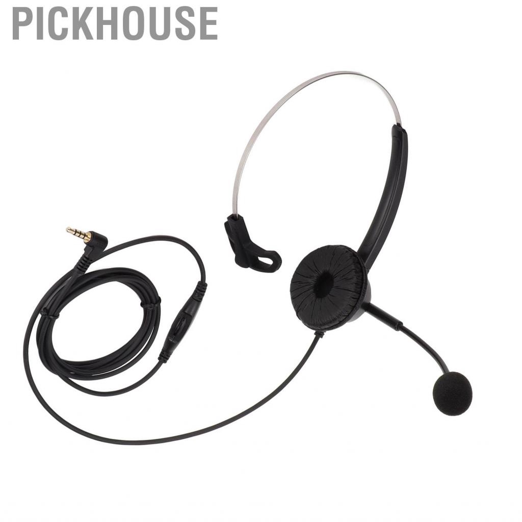 Pickhouse Corded Monaural Headset Ergonomic Ultra Light Noise Canceling