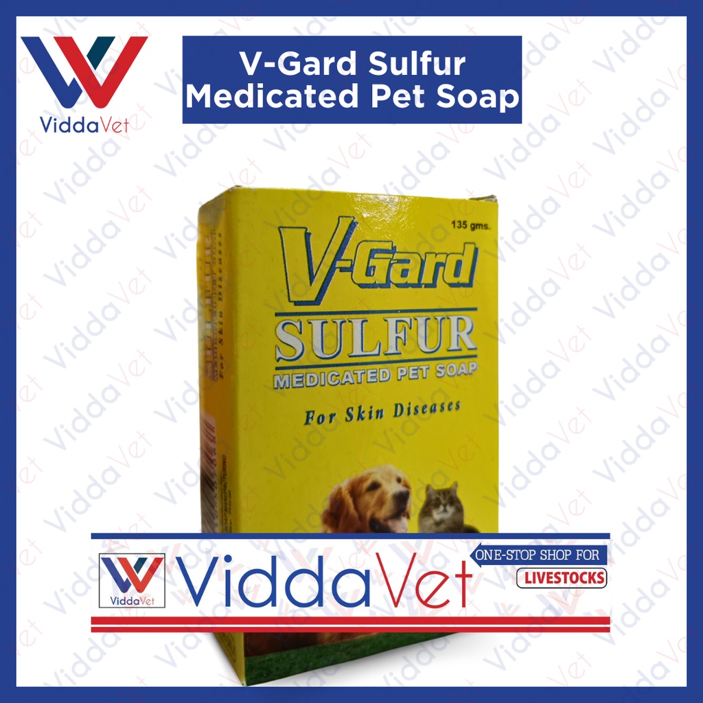 V-GARD viddavet SULFUR Medicated pet soap for skin diseases fog dogs ...