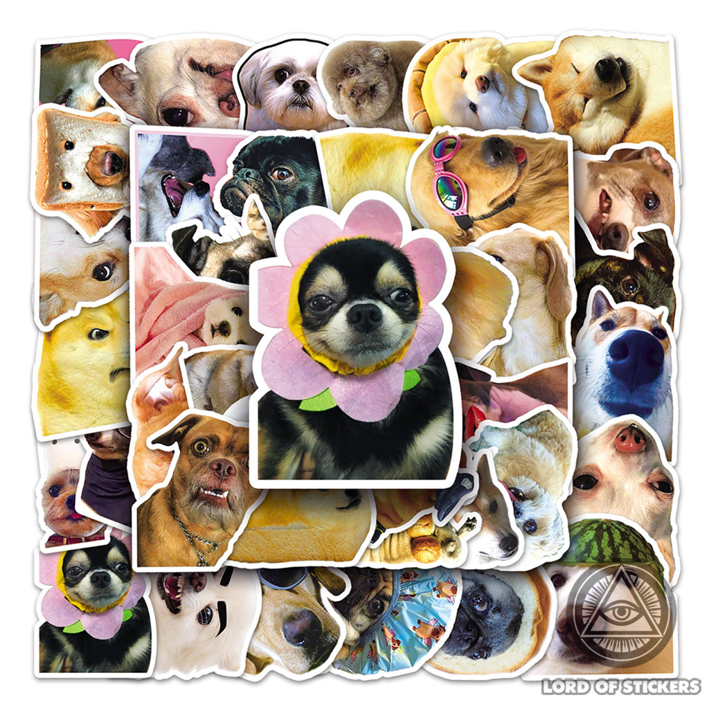Set of 50 Funny Cute Dog Meme Stickers, Waterproof Stickers to Decorate ...