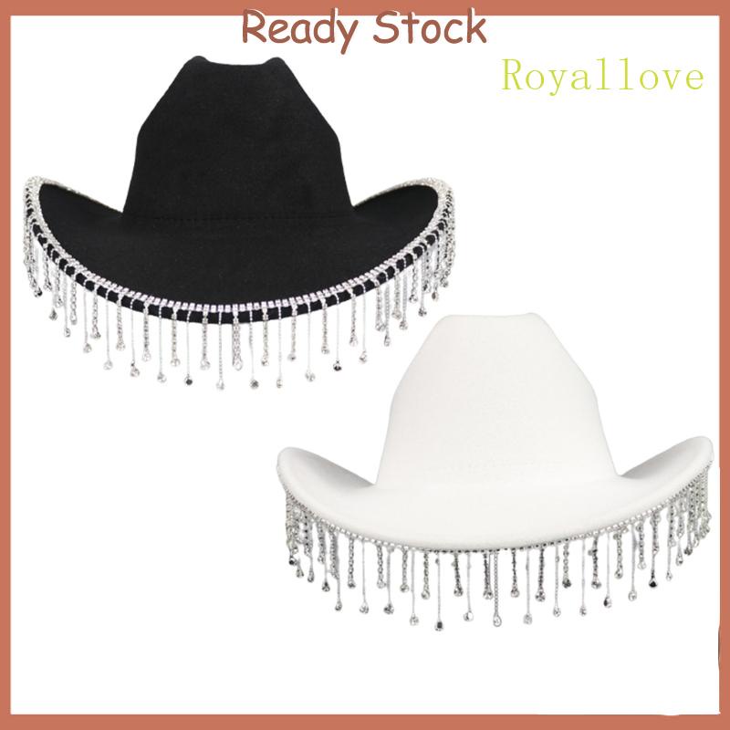 royal Sparkling Crystal Cowboy Hat Tassels Crystal Wild for