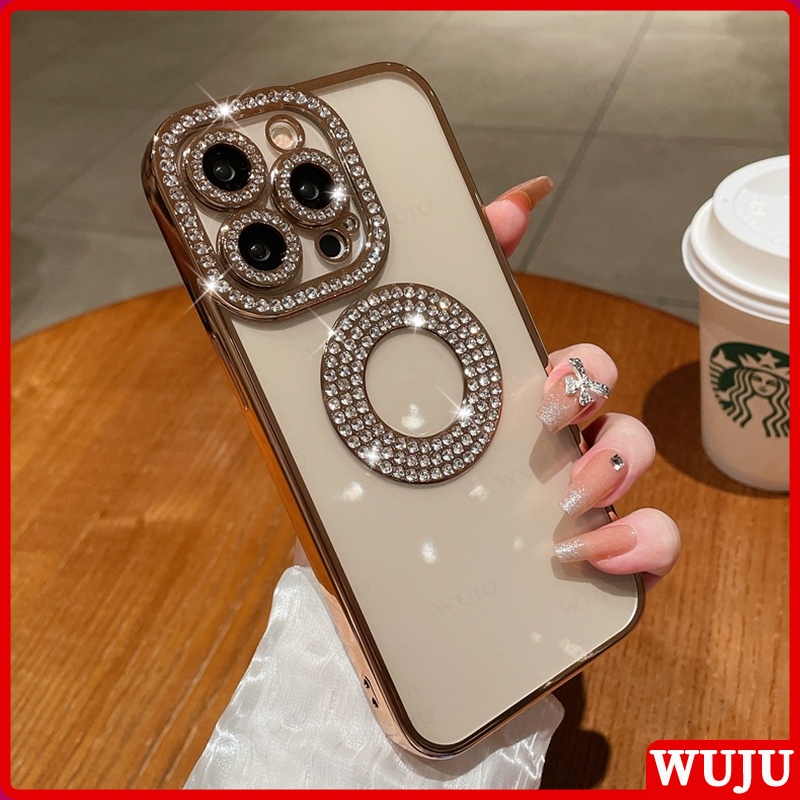WUJU Luxury Electroplated Transparent Hollow Out Glitter